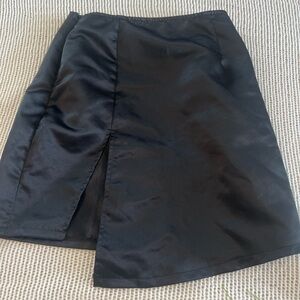 PrettyLittleThing Black Asymmetrical Wrap Skirt